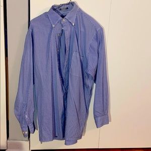 Men’s Blue and White striped dress shirt